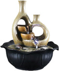 GLigeT Tabletop Fountain Simple Retro Desktop Fountain Feng Shui Ball Ornaments Home Living Room Decorations Gift Furnishings Water Fountain Decor