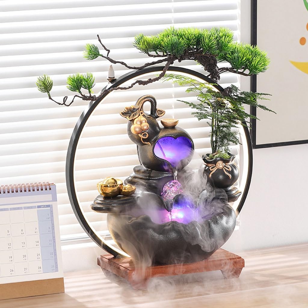 GUERNSEY Tabletop Fountain Tabletop Fountains Creative Water Ornaments Tea Room Desktop Small Fish Tank Office Circulating Water Desktop Fountain Decorations Indoor Fountain