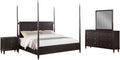 Coaster Home Furnishings Emberlyn Mid-Century Modern 4-Piece Bedroom Set Queen Size Four-Poster Bed Frame 84-inch Headboard Brown 223061Q-S4