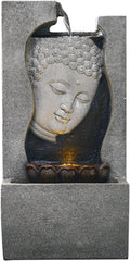 HIHELO Tabletop Fountain Tabletop Fountain Water Buddha Statue Desktop Ornament Fountain Living Room Study Decoration Lucky Waterscape Decoration Indoor Fountain