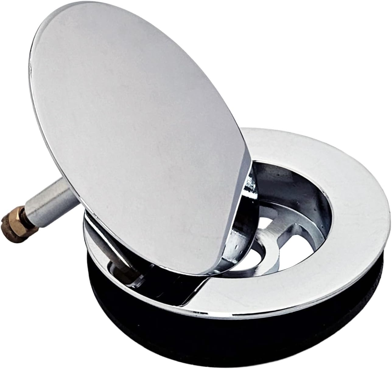 Westbrass D50P35SRE-26 35' Cable Drive Bathtub Drain Trim with Rotary Overflow Cover Knob, Pop-Up Stopper Sch. 40 PVC Fittings, Polished Chrome