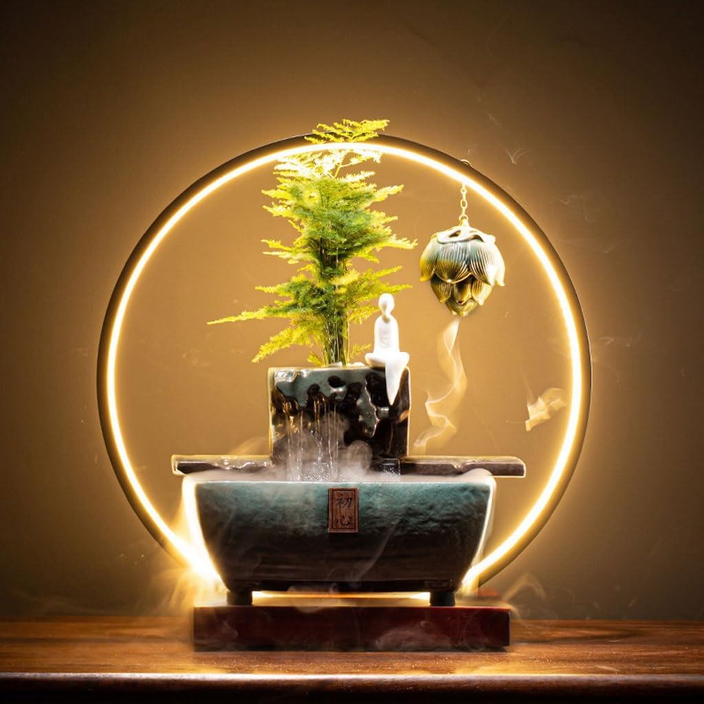 GUERNSEY Tabletop Fountain Home Creative Desktop Fountain Living Room Desktop Water Ornaments Indoor Desktop Decorations Office Ceramic Ornaments Indoor Waterfall Feature Indoor Fountain
