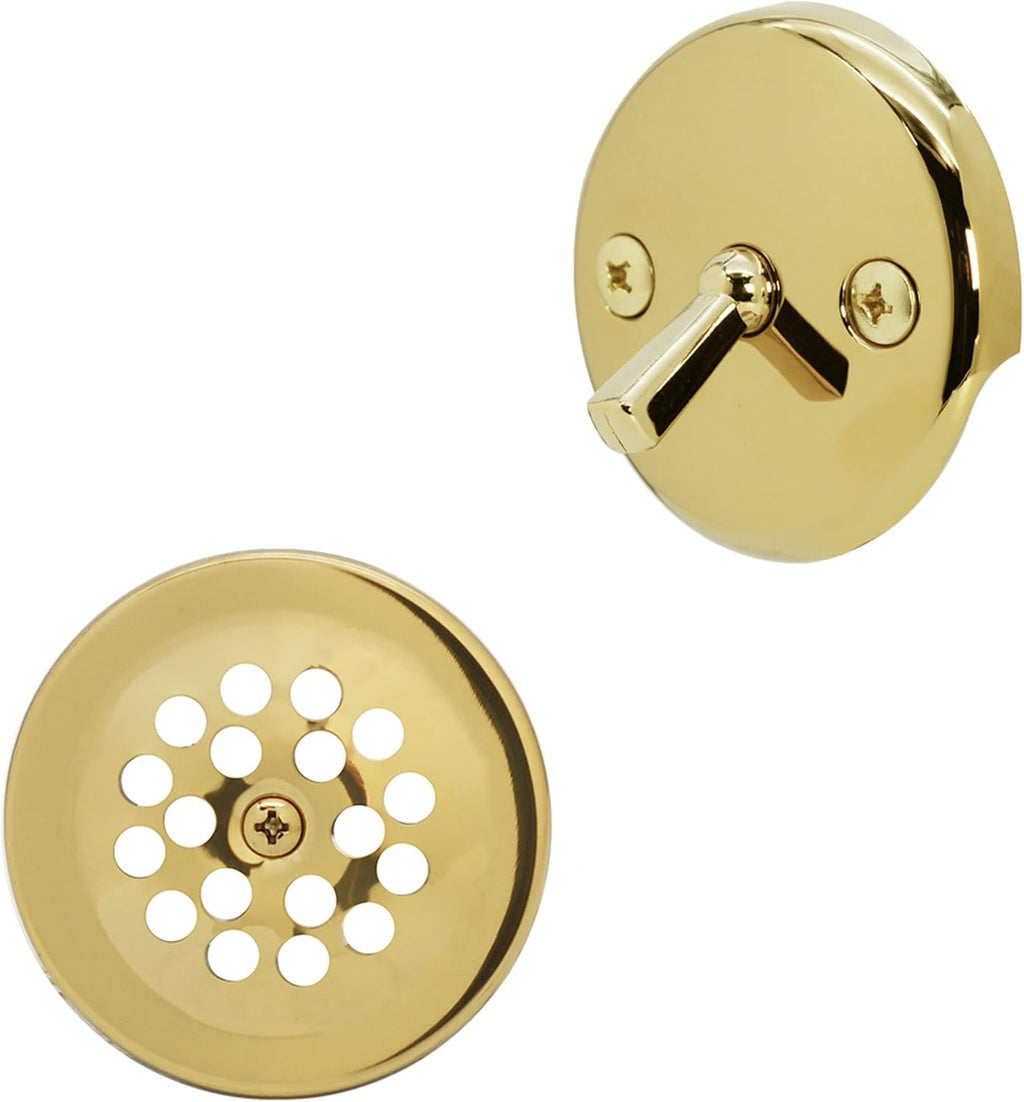 Westbrass A323-01 14' Bath Waste & Overflow Assembly with Trip Lever and Beehive Strainer Grid Drain, Polished Brass