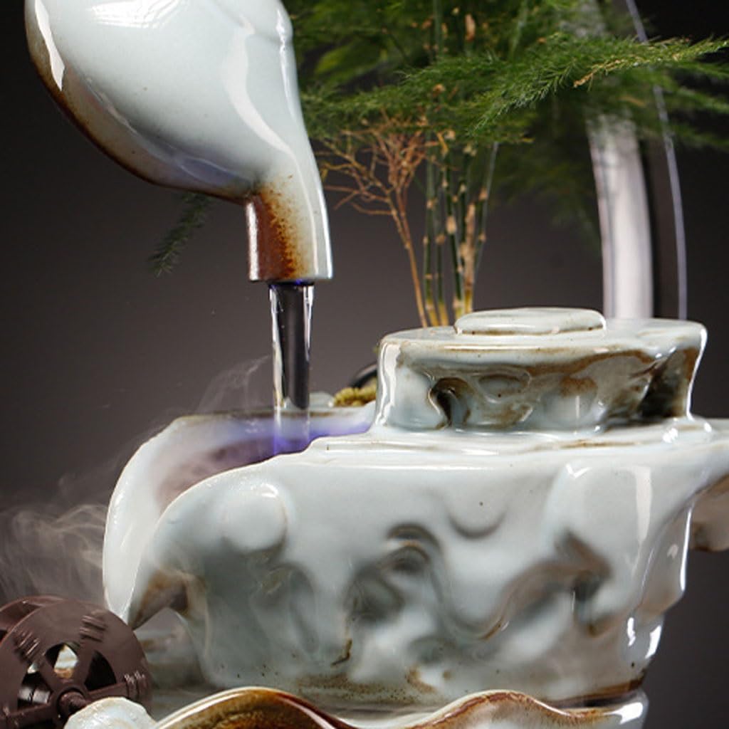 GUERNSEY Tabletop Fountain Flowing Water Circulating Water Fountain Ornaments Living Room Office Study Desk Fountain Desktop Decorations Indoor Fountain