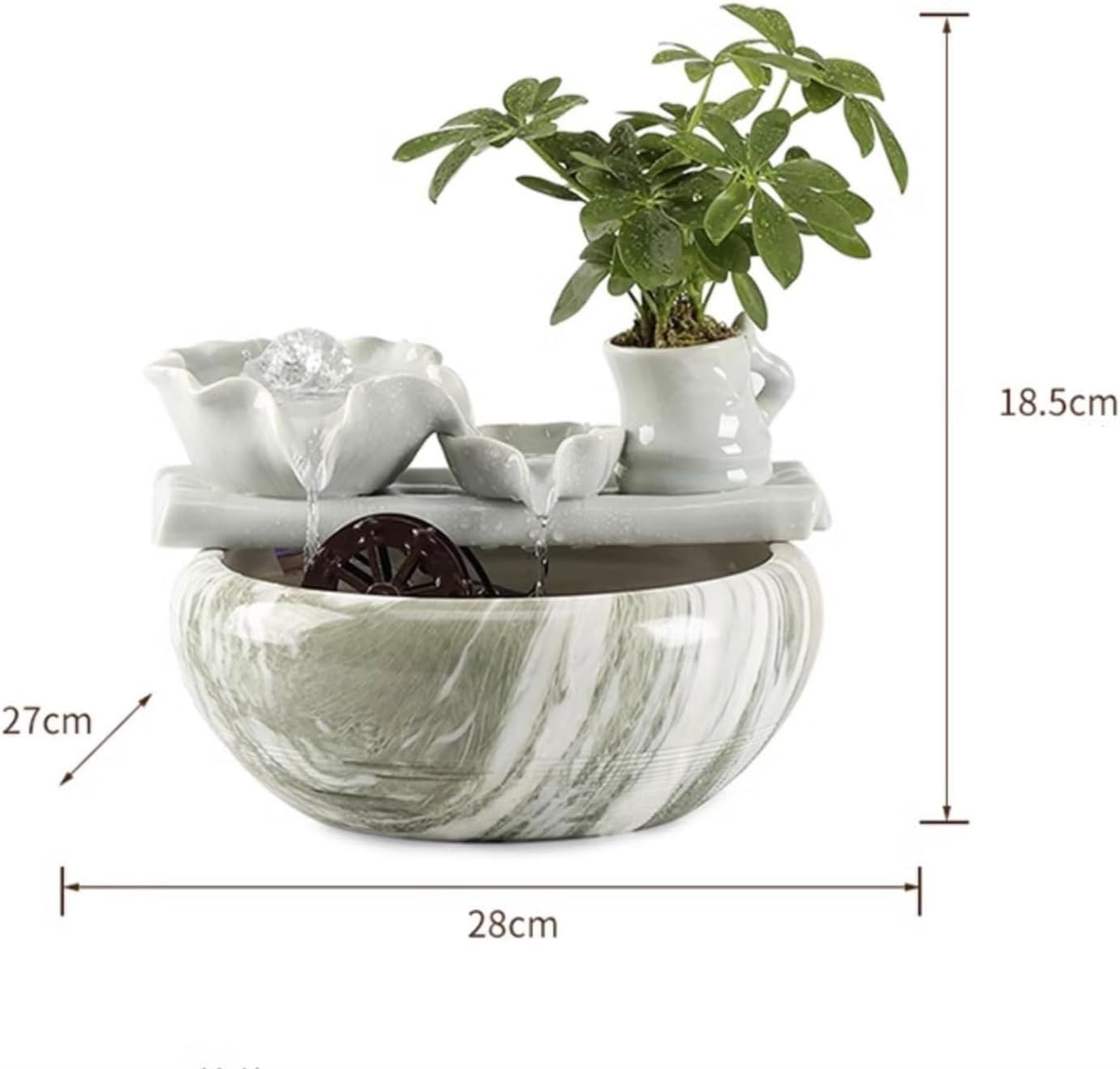 GLigeT Tabletop Fountain Creative Small Ceramic Circulating Water Ornaments Fish Tank Living Room Office Desktop Fountain Decorative Fortune Gifts Water Fountain Decor