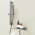Easy Shower Set, Bathroom Shower Set, Utility Shower Set with Large Shelf, Waterfall Drain, Brass Body, Booster Shower Head, Silicone Spout, Suitable for Bathroom, Hotel, Gym, Pet Shop ( Color : Brush