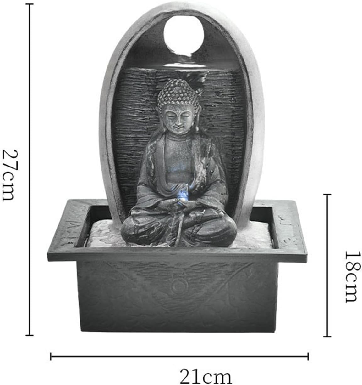 GLigeT Tabletop Fountain Circular Water Fountain Office Desktop Water Landscape Decoration Zen Buddha Fountain Ornament Desktop Decoration Water Fountain Decor