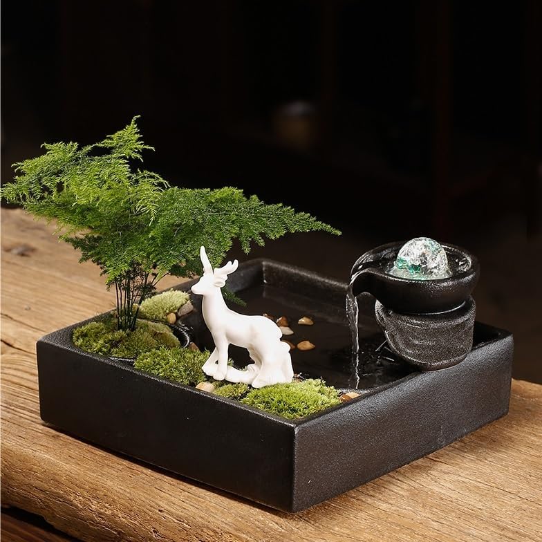 GUERNSEY Tabletop Fountain Tabletop Fountain Creative Water Ornaments Home Office Desk Porch Water Fountain Water Fountain Indoor Fountain