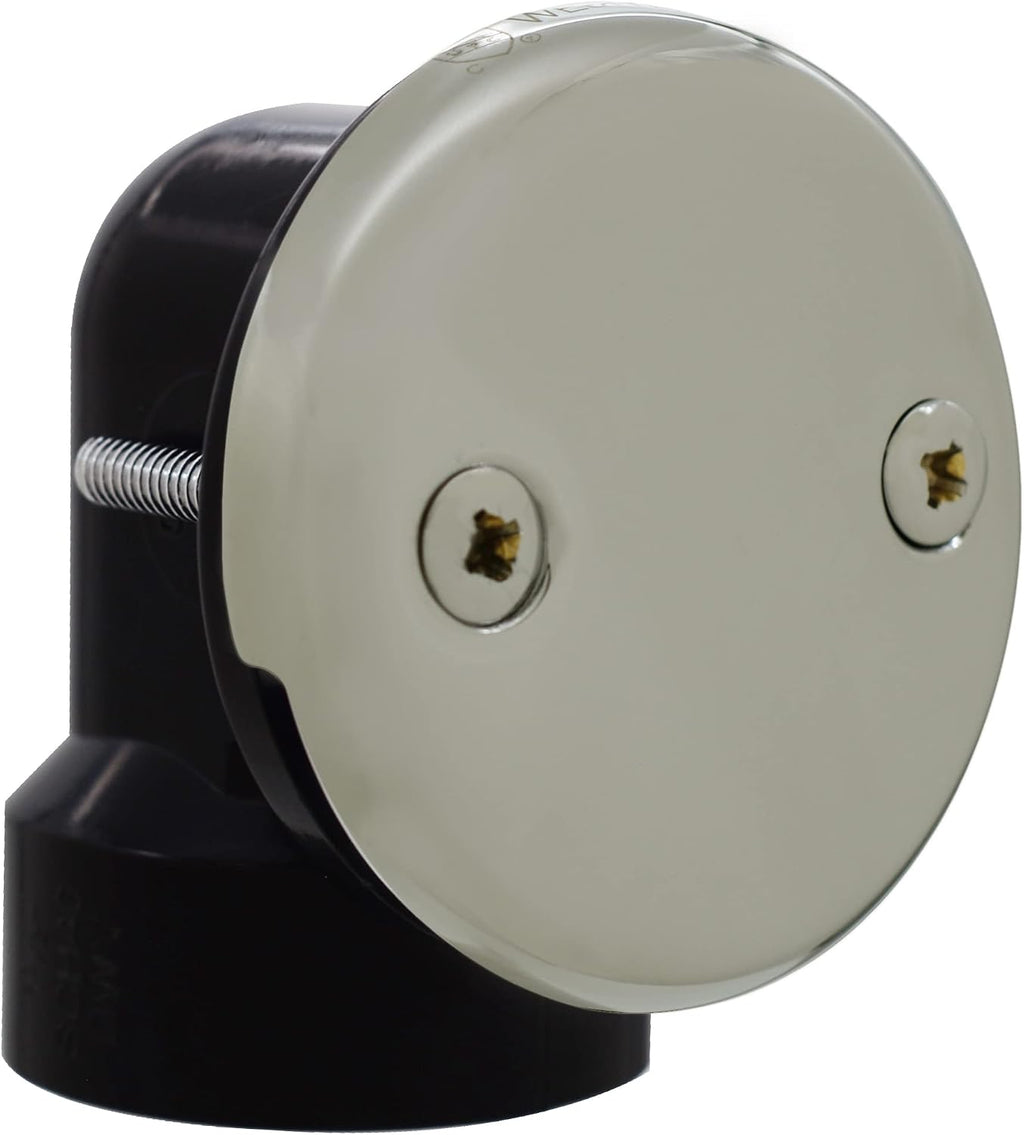 Westbrass 593144-4-05 14' Black Poly Tubular Bathtub Waste & Overflow Assembly with Tip-Toe Drain Plug and 2-Hole Faceplate, Polished Nickel (4-Pack)