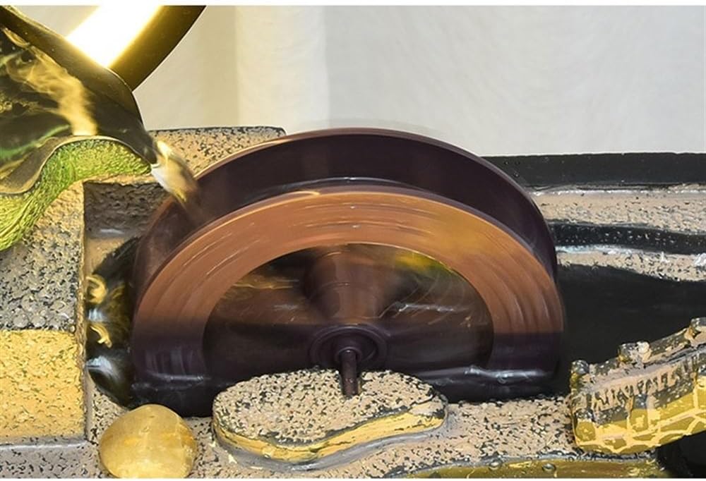 GRFIT Indoor Fountain Zen Ornament for Desk, Lotus Landscape, Flowing Water Ornament, Circulating Water Fountain Tabletop Fountain