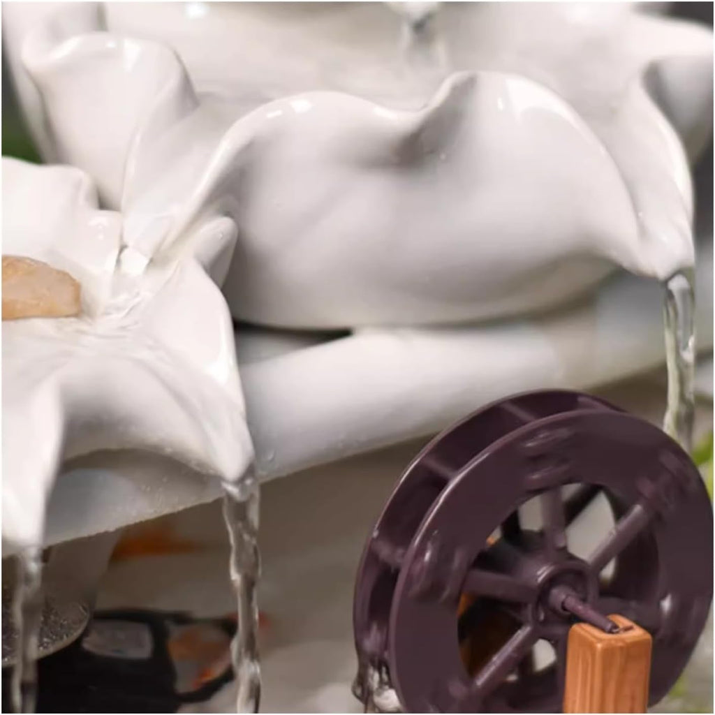Tabletop Fountain Home Creative Wealth Attraction Decoration Desktop Crystal Beads Moisturizing Fountain Fish Tank Gift Ceramic Desktop Decoration Tabletop Water Fountain