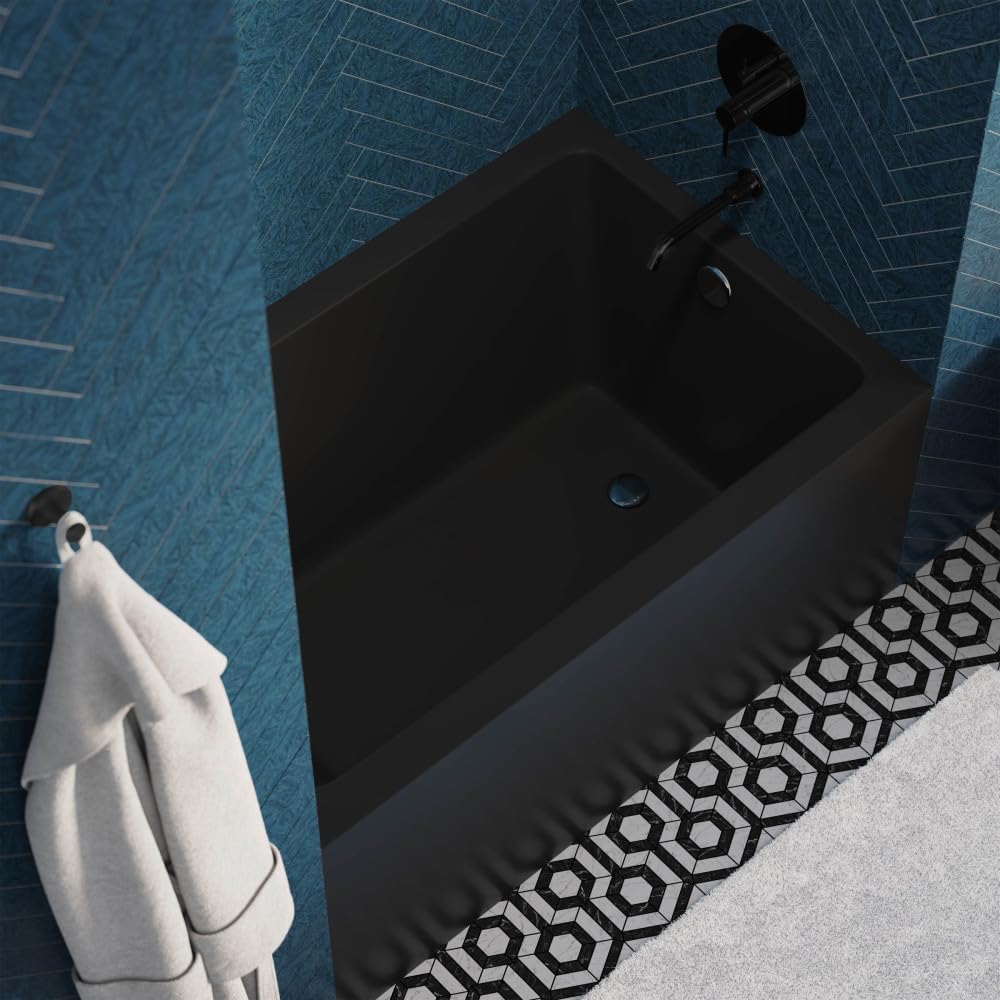Voltaire 48' x 32' Right-Hand Drain Alcove Bathtub with Apron in Matte Black