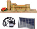 Bamboo Fountain Kit with Pump Solar Fountain for Outside, Zen Garden Water Fountain Bamboo Water Feature Swing Pump Water Landscape Japanese Garden Decoration,50cm,90cm