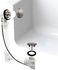Westbrass A50P35BJ-20 1-1/2' Sch. 40 PVC 35' Cable Driven Bath Waste Kit with Ball Joint Head and Brass Trim Drain Kit, Stainless Steel