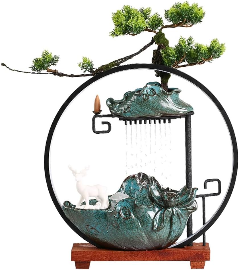 GUERNSEY Tabletop Fountain Creative Desktop Circulating Water Fountain Living Room Desk Water Ornaments Indoor Ceramic Decorations Indoor Fountain