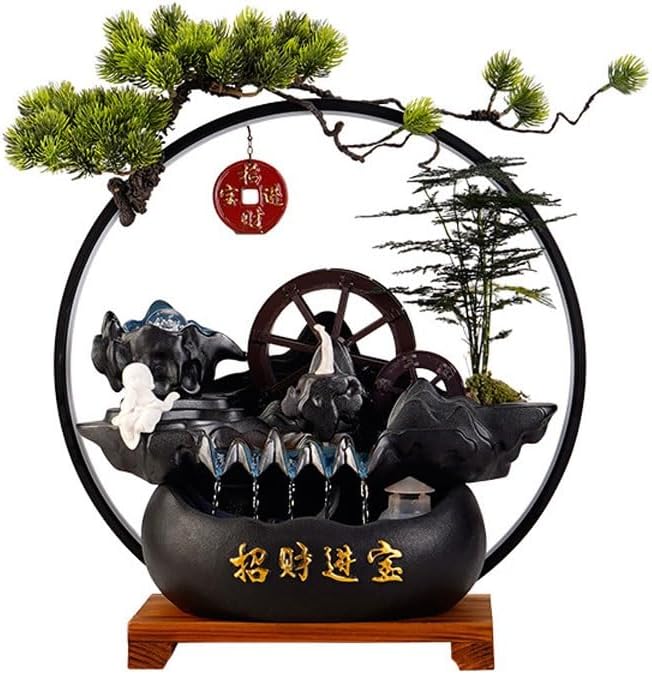 GUERNSEY Tabletop Fountain Indoor Desktop Fountain Office Circulating Water Ornaments Store Opening Desktop Decoration Ornaments Indoor Fountain