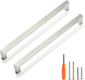 Cabinet Pulls Brushed Nickel Cabinet Handles Square Drawer Pulls, 30 Pack 10 Inch Stainless Steel Kitchen Door Cupboard Cabinet Handles, Cabinet Hardware Drawer Handles, 256mm Hole Centers