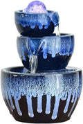 GLigeT Tabletop Fountain Living Room Feng Shui Ornaments Office Entrance Coffee Table Small Ceramic Circulation Fountain Desktop Water Feature Water Fountain Decor