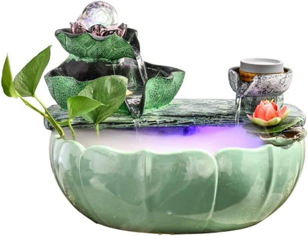 GLigeT Tabletop Fountain Home Decoration Decorations Office Desktop Living Room Wealth Generating Water Dispenser Interior Circulation Rockery Fountain Decorations Water Fountain Decor(Small)