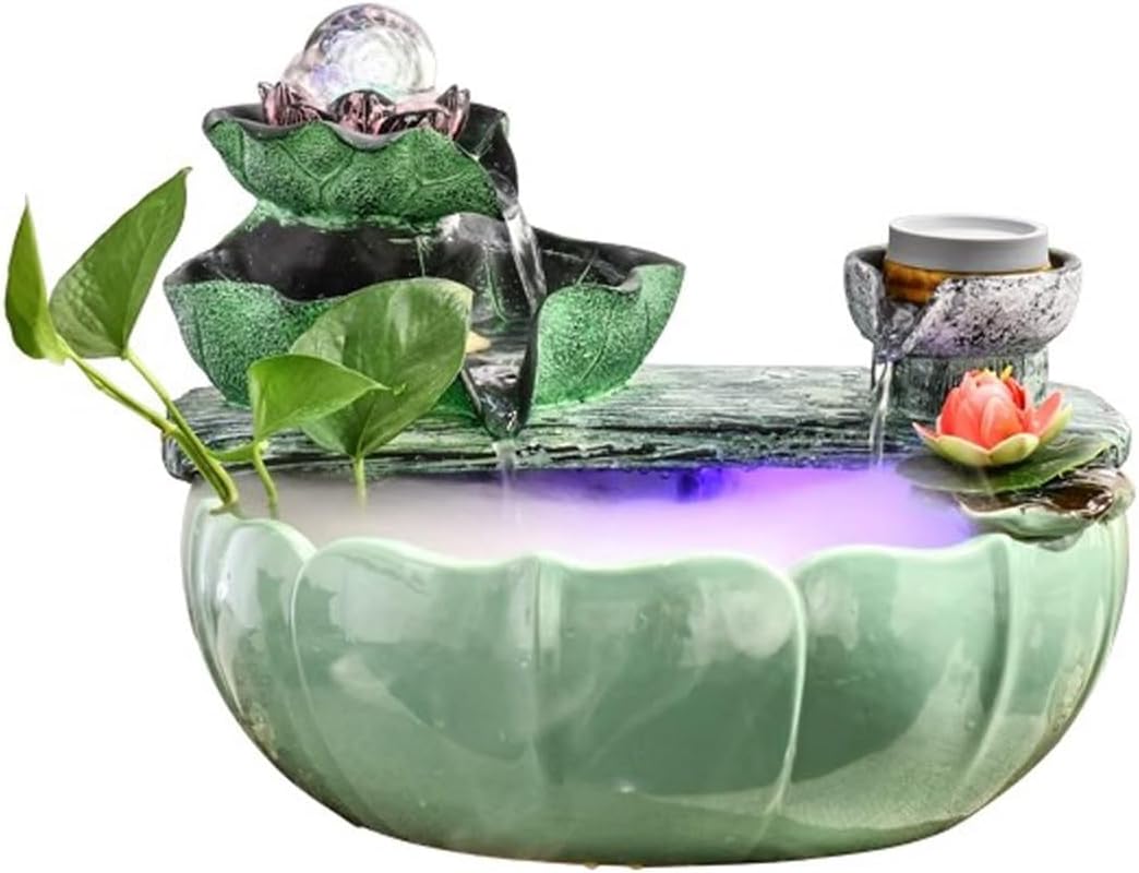 GLigeT Tabletop Fountain Home Decoration Decorations Office Desktop Living Room Wealth Generating Water Dispenser Interior Circulation Rockery Fountain Decorations Water Fountain Decor(Medium)
