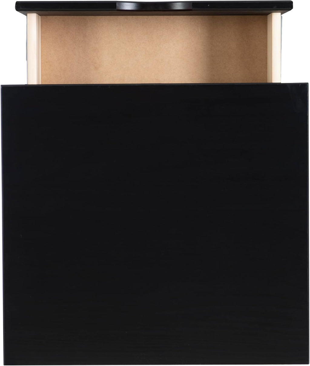 Powell Fordham Black Solid Pine Wood Twin Sized Platform Bed with Two Drawer Nightstand