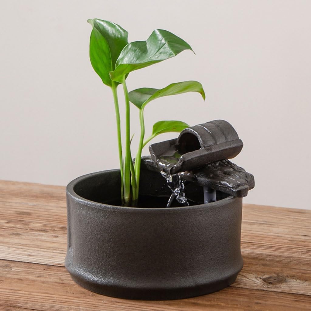 GUERNSEY Tabletop Fountain Creative Ceramic Desktop Fountain Ornaments Circulating Water Desktop Ornaments Living Room Decorations Tabletop Fountains Indoor Fountain
