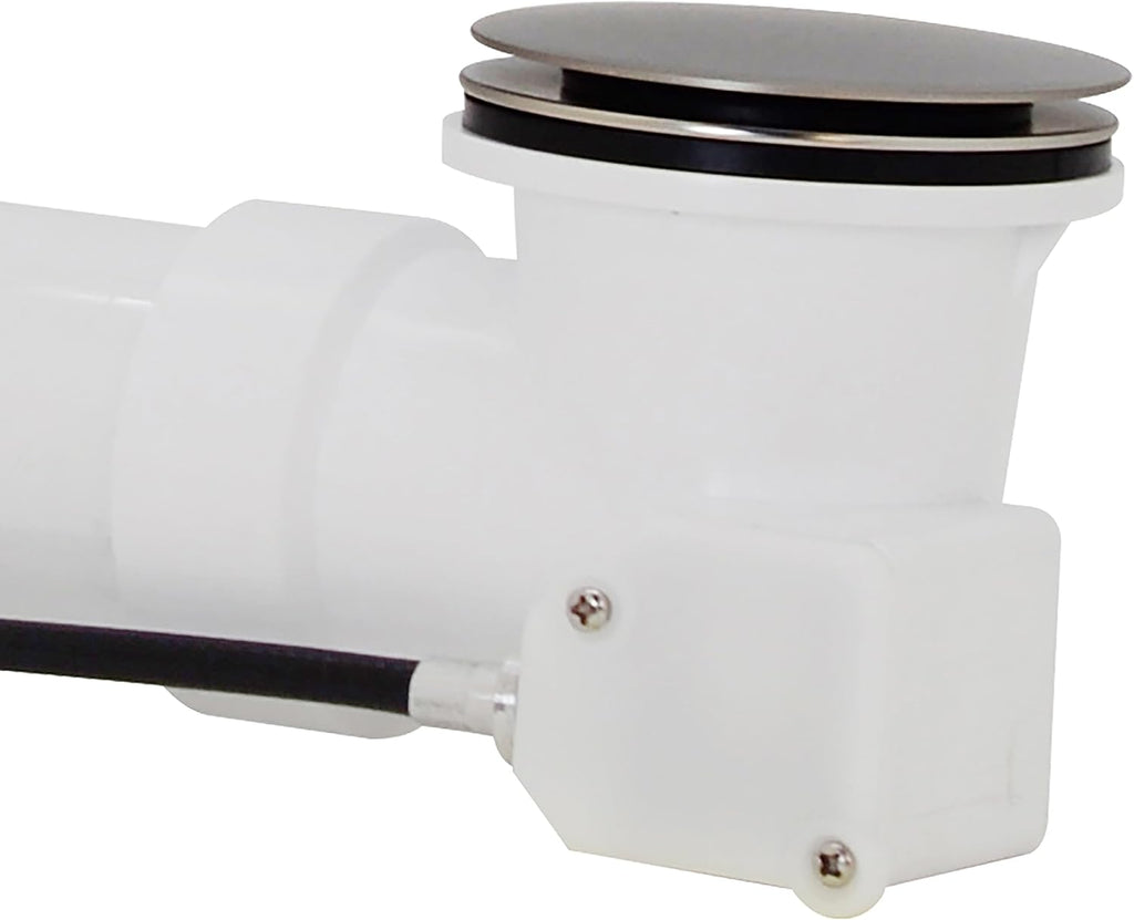 Westbrass Rotating Overflow with Pin for Easier Operation and Mushroom Drain Strainer, Stainless Steel, D50TP-20