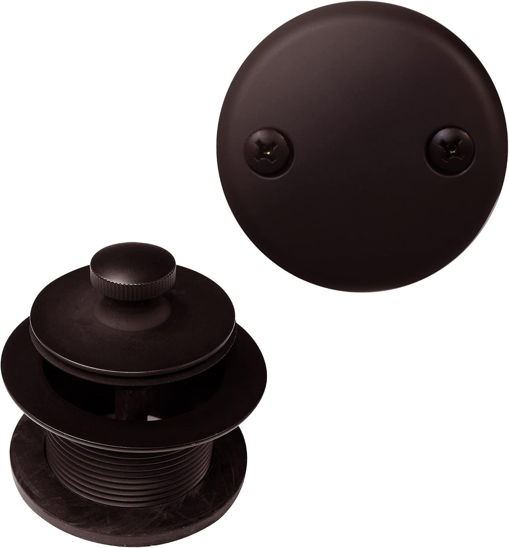 Westbrass 597144-12-12 14' Black Poly Tubular Bath Waste & Overflow Assembly with 2-Hole Faceplate and Pull to Open Drain Plug, 12-Pack, Oil Rubbed Bronze, 12 Count