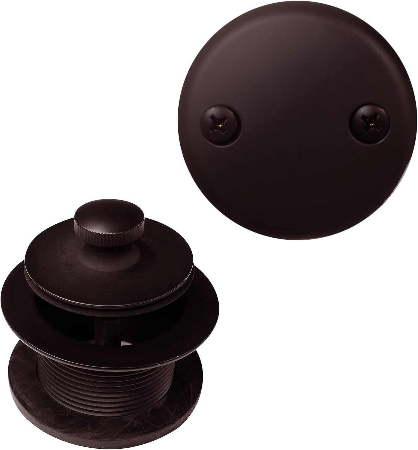 Westbrass 597144-12-12 14' Black Poly Tubular Bath Waste & Overflow Assembly with 2-Hole Faceplate and Pull to Open Drain Plug, 12-Pack, Oil Rubbed Bronze, 12 Count