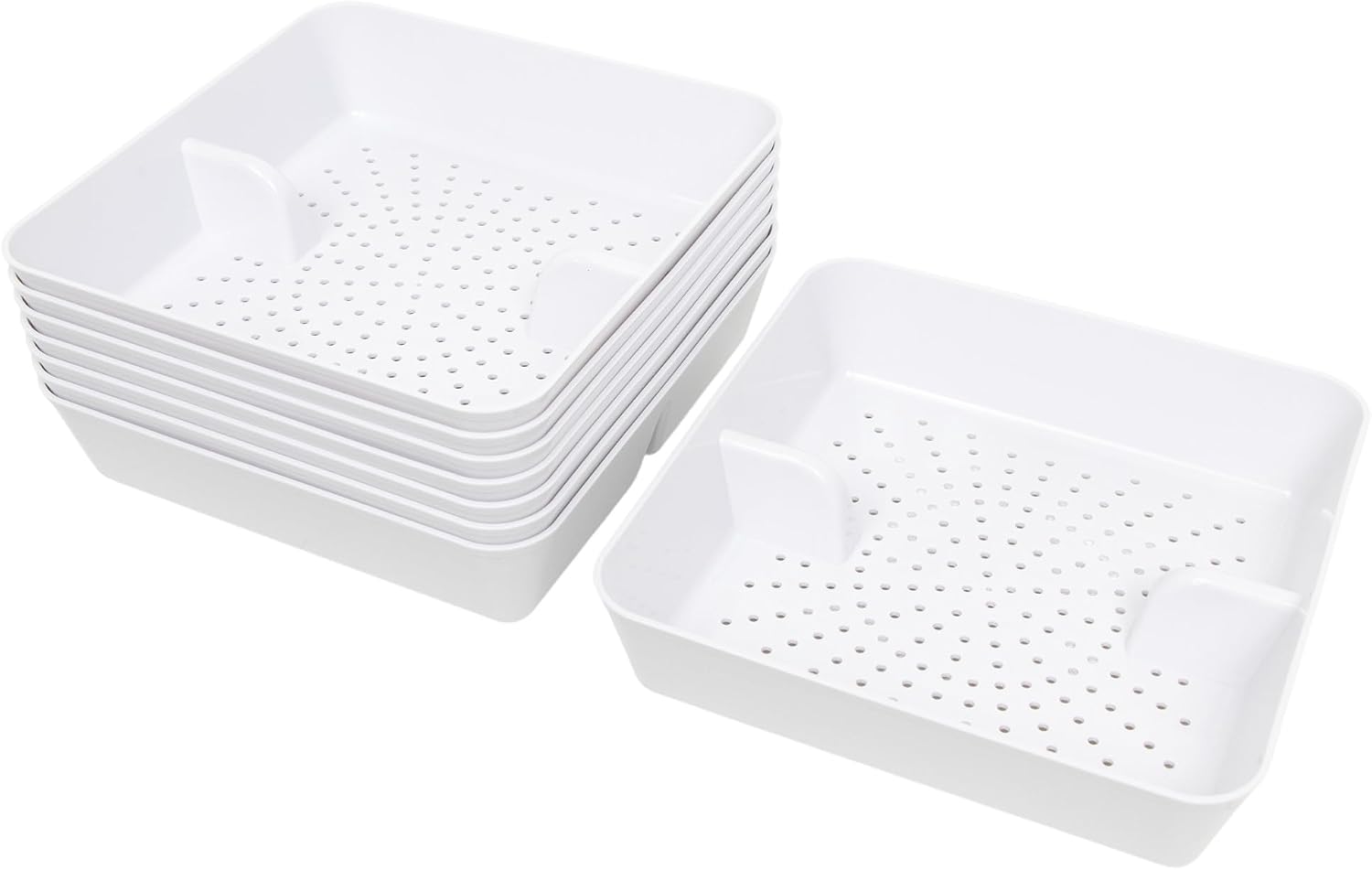 GSW 8 Pcs FS-PB ABS Plastic Floor Sink Drain Strainer Drop-in Basket, Catch Food Particles for Restaurants/Bar/Buffet, Fits in 8-1/2' Floor Sink Holes