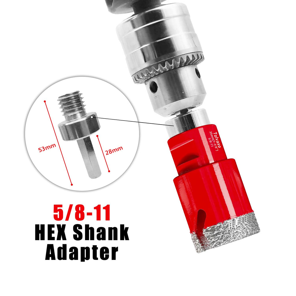 Diamond Hole Saw Kit, Tile Hole Saw Kit for Tile, Granite, Marble, Ceramic and More Drilling, 10pcs Tile Drill Bits 6/8/10/25/35/50/65mm