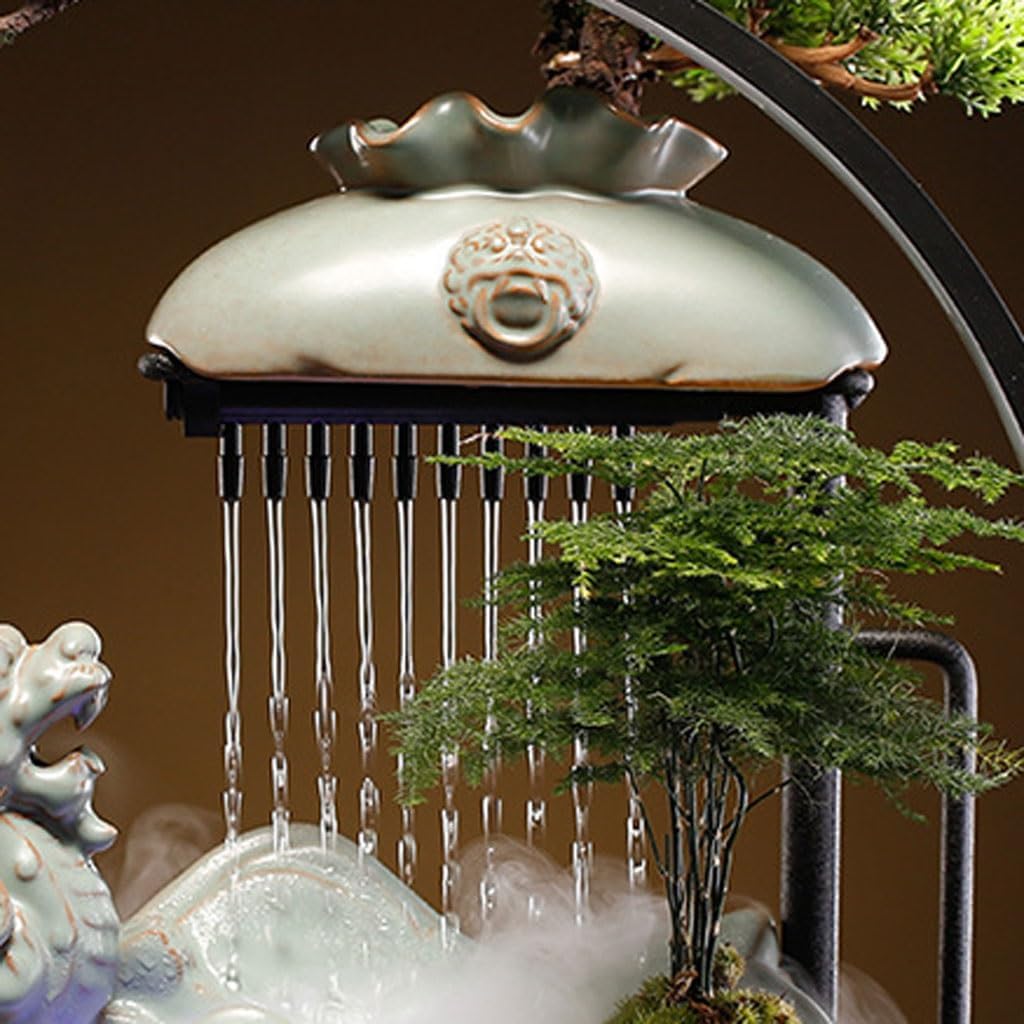 GUERNSEY Tabletop Fountain Desktop Water Ornaments Water Fountain Circulating Water Living Room Decoration Study Desk Decoration Indoor Fountain