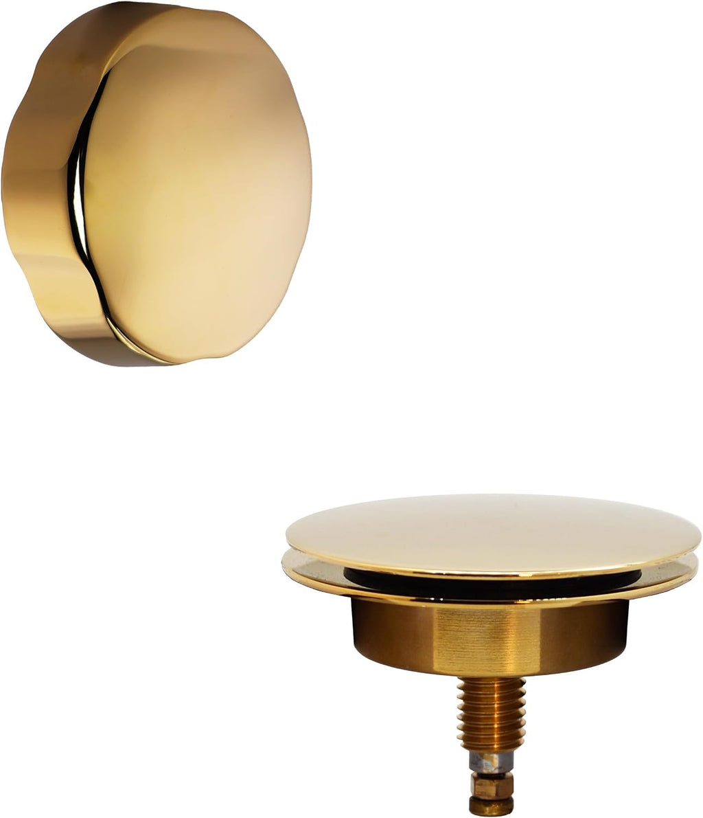 Westbrass D50P45-01 45' Cable Drive Standard Bath Drain Trim Kit with Rotary Overflow Cover Knob, Pop-Up Stopper and SCH. 40 PVC Fittings, Polished Brass