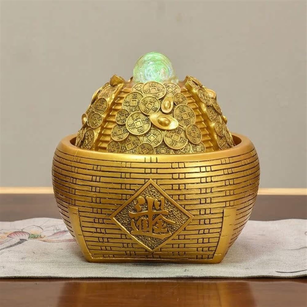 GLigeT Tabletop Fountain Circulating Water Feature Living Room Fortune-Making Creative Home Office Desktop Business Gifts to Improve Feng Shui Water Fountain Decor