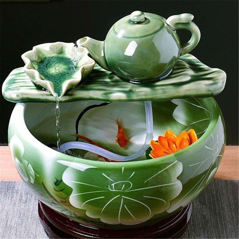 Tabletop Indoor Water Fountain, Tabletop Waterfall, Desktop Simulation Scenery Decoration Decor(Small)