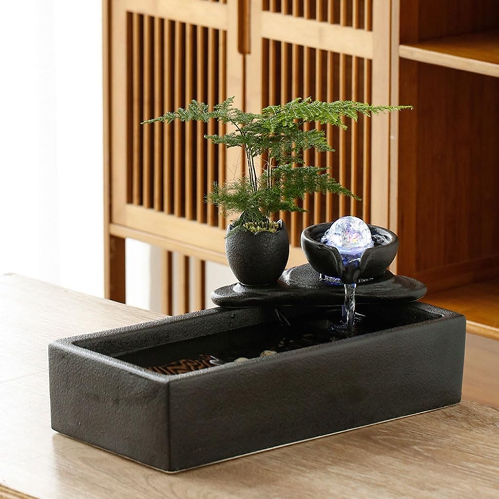 GUERNSEY Tabletop Fountain Circulating Water Office Desktop Decoration Coffee Table Fountain Small Ornaments Study Desk Fountain Indoor Fountain