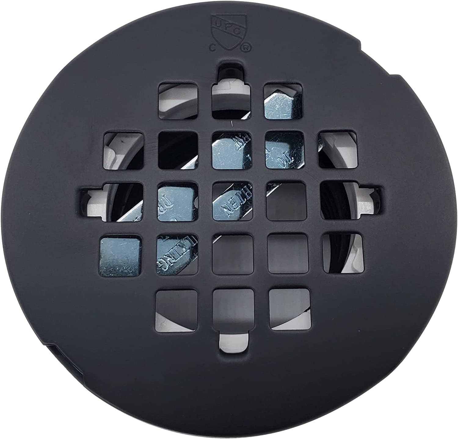 Westbrass D206P-50-62 2' No-Caulk PVC Compression Shower Drain with 4-1/4' Round Grid Cover, Matte Black (50-Pack)