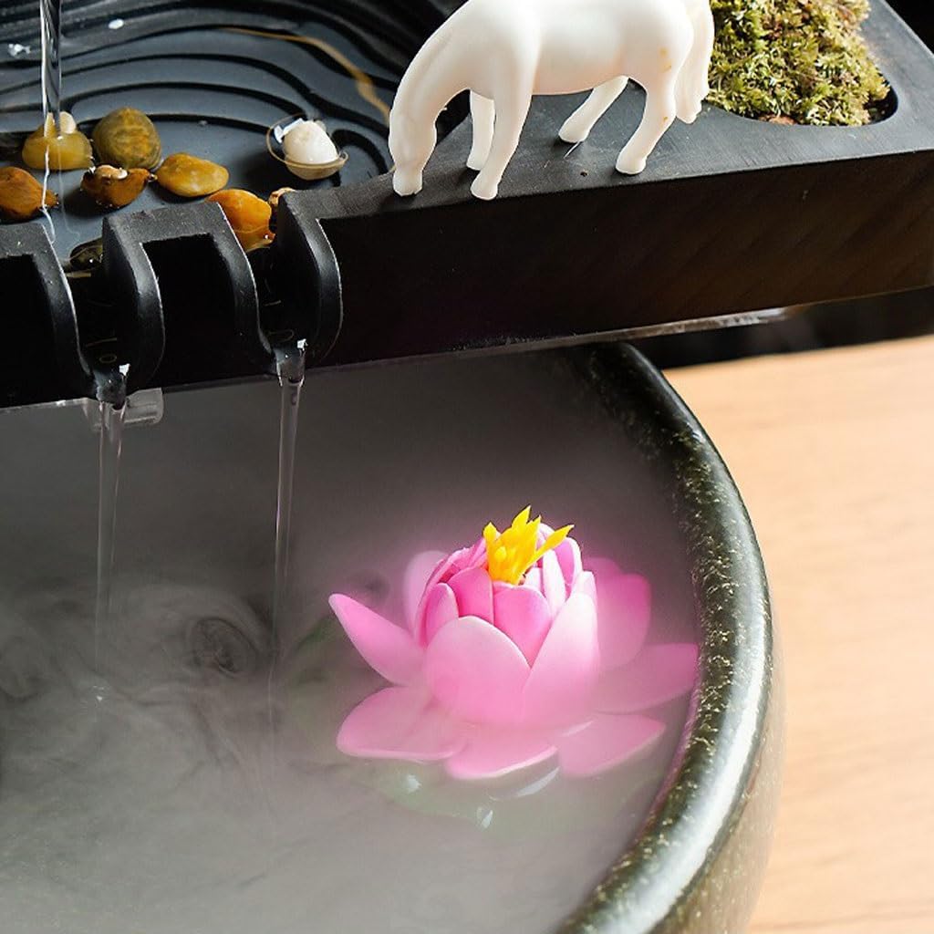 GUERNSEY Tabletop Fountain Chinese Style Simple Study Desk Circulating Water Fountain Ornaments Office Ceramic Desktop Ornaments Tabletop Fountains Indoor Fountain