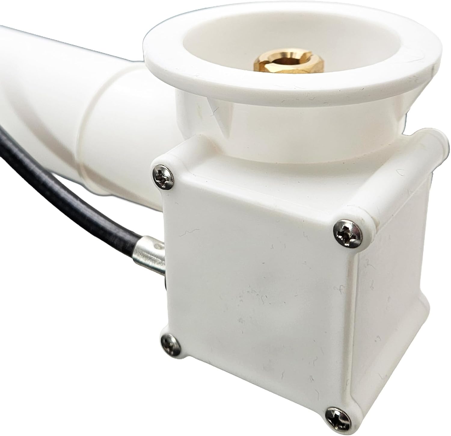 Westbrass A50P27TLE-18 27' Cable Drive Bath Drain Trim Kit with Rotary Overflow Cover Knob, European Stopper and Poly Tubular Pipes, Brushed Bronze
