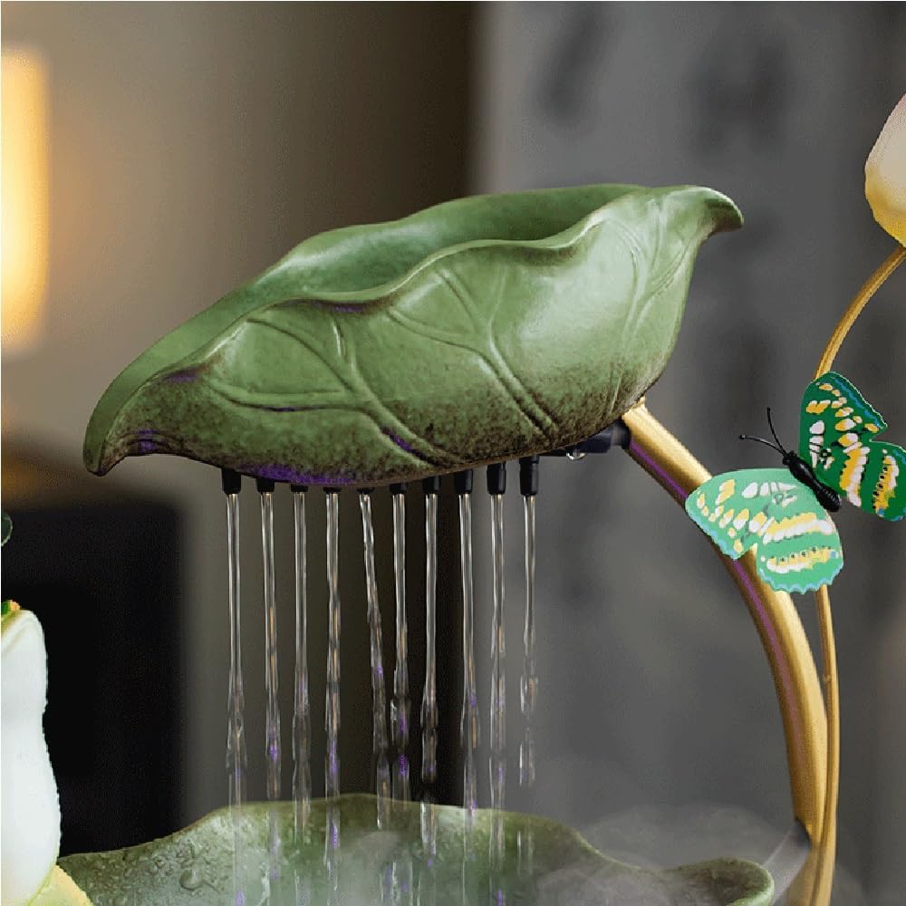 GRFIT Indoor Fountain Tabletop Relaxation Fountain with Decorative Running Water for Living Room and Office Desk. Table Fountain
