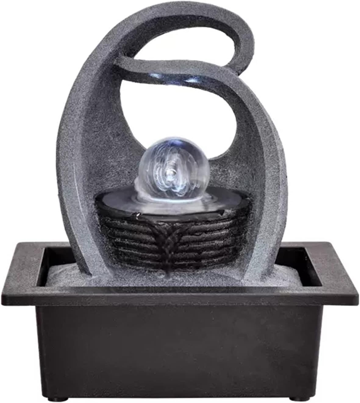 Indoor Water Fountain Tabletop Fountains Simple Desktop Circulating Water Ornaments Office Lucky Fountain Landscape Living Room Fortune Feng Shui Wheel Ball Meditation Fountain