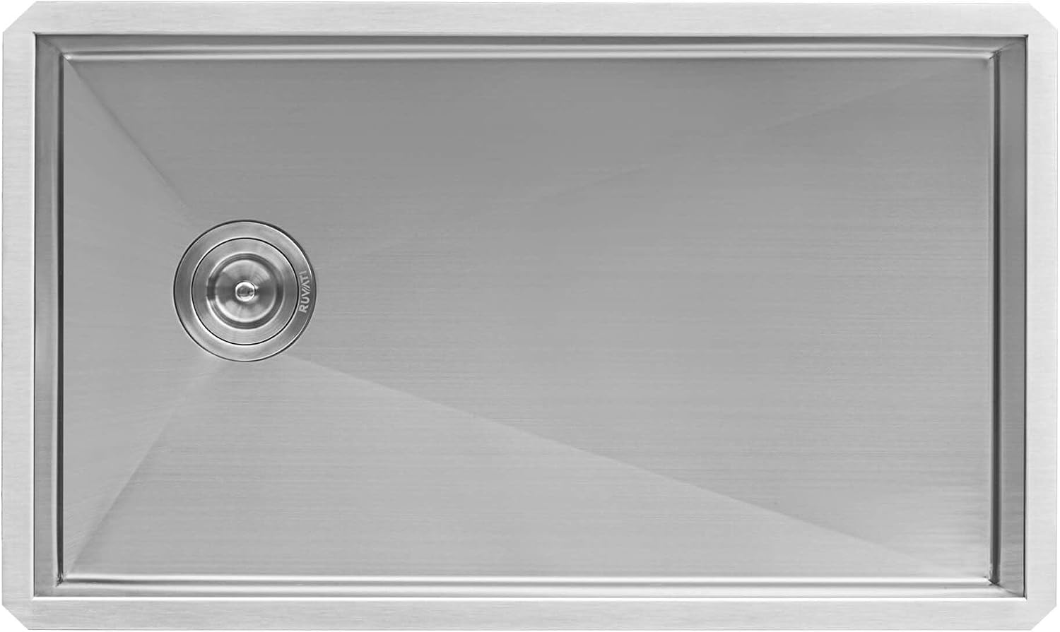 Ruvati 30-inch Rounded Corners Slope Bottom Offset Drain Undermount Kitchen Sink Single Bowl - 16 Gauge Stainless Steel Kitchen Sink with Brushed Finish hides scratches, Easy-to-Clean - RVH7480