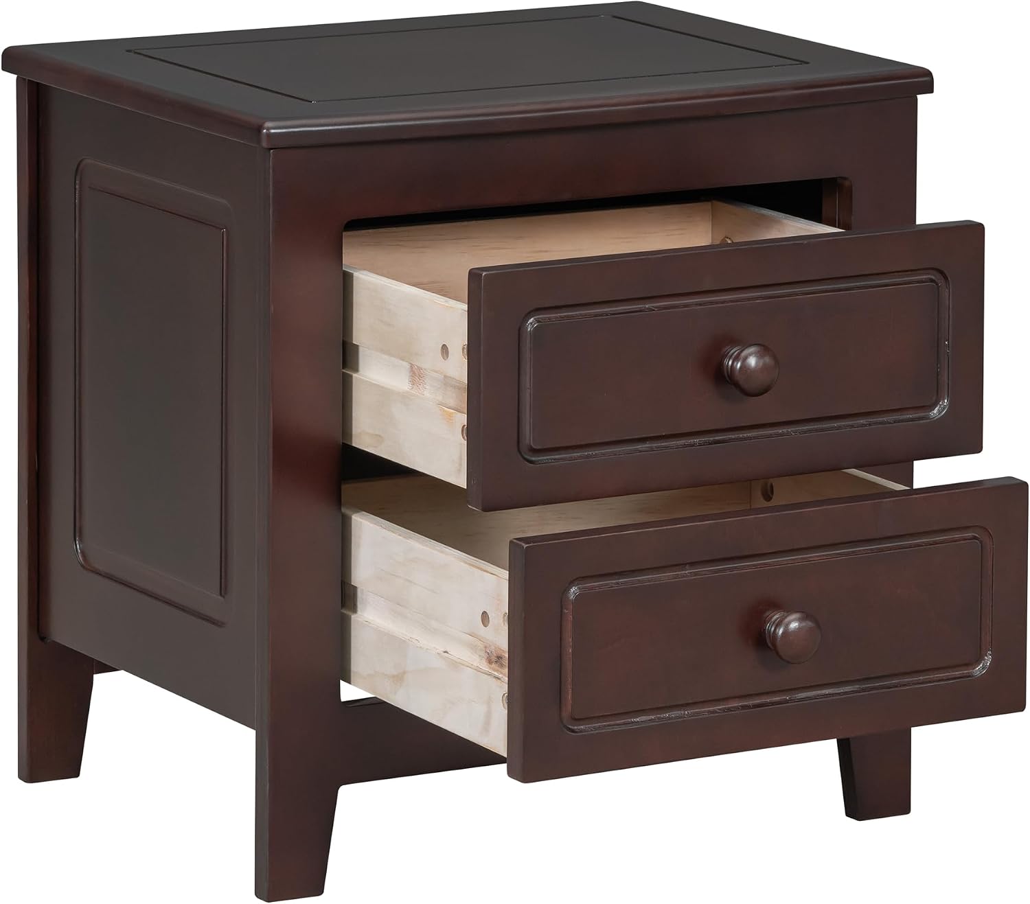 Harper & Bright Designs Bedroom Set Furniture, 3-Pieces Bedroom Sets, Queen Size Wood Platform Bed and 2 Nightstands, Dark Walnut