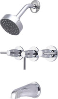 Central Brass 8968-M1 Brass Single Function Standard Showerhead Three Handle Tube & Shower Set in Chrome