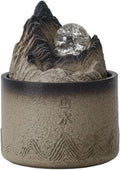 HIHELO Desktop Fountain Tabletop Fountain Ceramic Circulating Flow Fountain Ornament Living Room Entrance Office Desktop Fountain with Rolling Ball Water Fountain Outdoor (Color : C)
