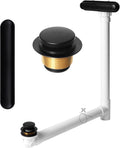 Slotted Overflow Bath Drain with Toe-Tap Stopper, Compatible with Kohler Elevance/Archer/Underscore/Rêve/Parity Baths and whirlpools, Easy Installation, Slotted Overflow Bath Drain (Matte Black)
