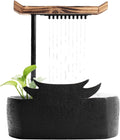 Indoor Fountain Indoor Waterfall Fountain Chinese Style Portable Table Water Fountain Ceramic Circulation Fountain Zen Meditation Waterfall Decor Table Fountain Waterfall Tabletop Fountain