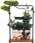 GUERNSEY Tabletop Fountain Tabletop Fountain Rockery Fountain Indoor Bonsai Crafts Small Fish Tank Living Room Flowing Water Wealth Ornaments Indoor Fountain