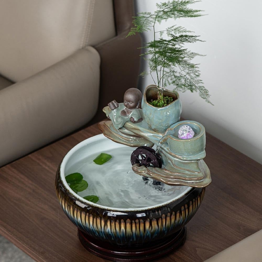 Tabletop Tabletop Fountain Ceramic Fish Tank Relaxing Ambiance for Home and Office Decor Decor