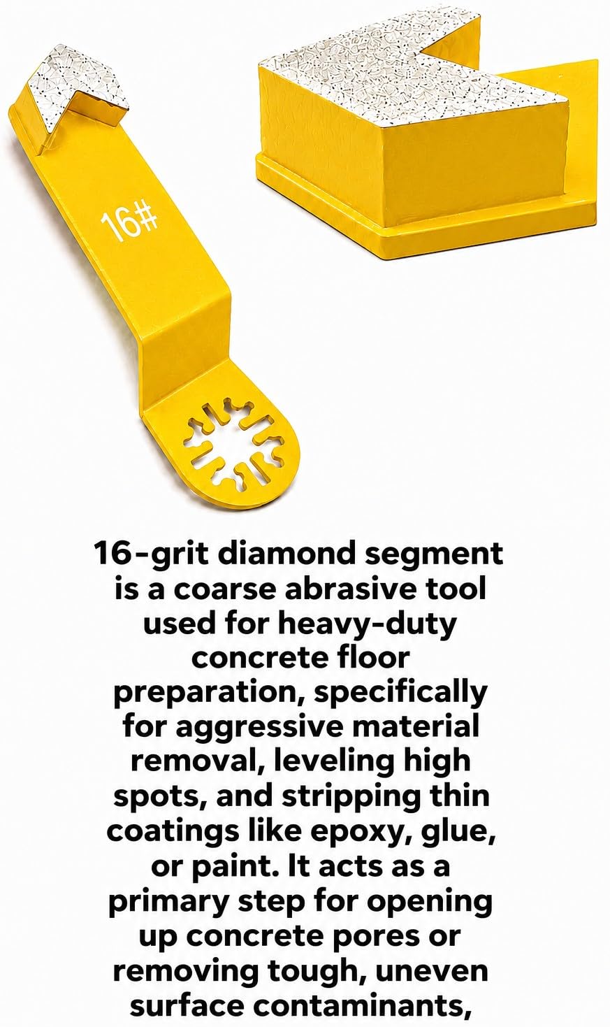 5 Pack Diamond Corner Grinding Segment for Concrete Floor grit 16/20 Soft Bond